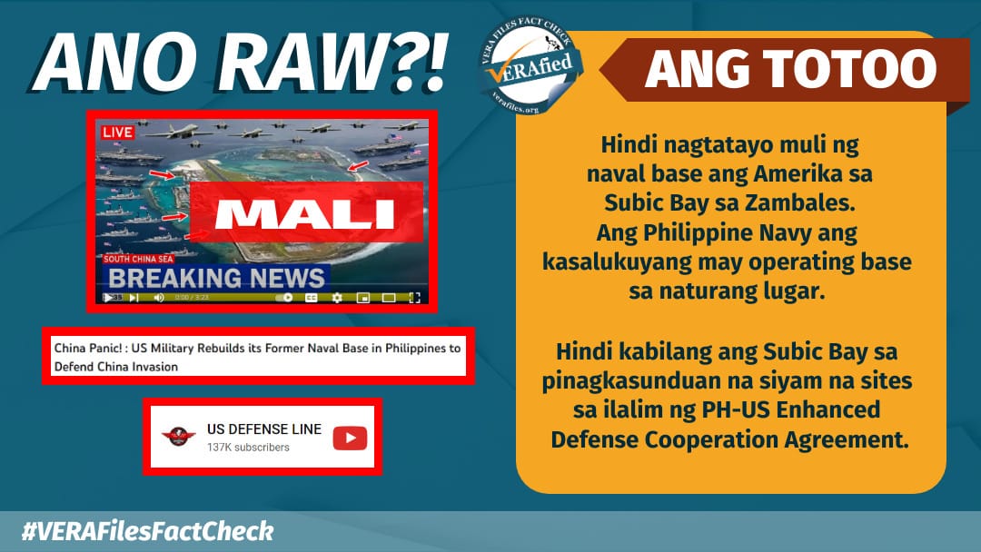 VERA FILES FACT CHECK: U.S. NOT rebuilding naval base in Subic Bay
