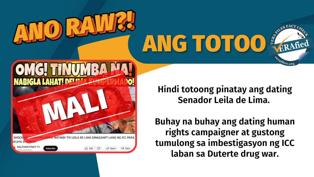 VERA FILES FACT CHECK: De Lima NOT dead