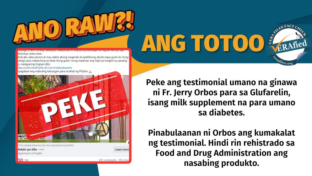 VERA FILES FACT CHECK: PEKENG patotoo ng pari, ginamit para mag-endorso ng “gamot” sa diabetes