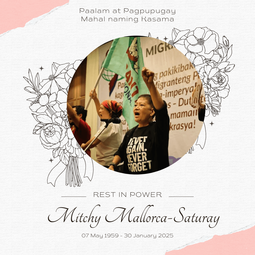 Rest in power, Kasamang Mitchy Mallorca-Saturay!
