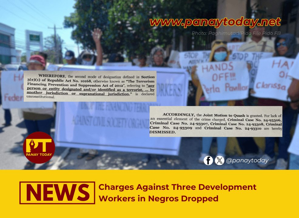 Charges Against Three Development Workers in Negros Dropped