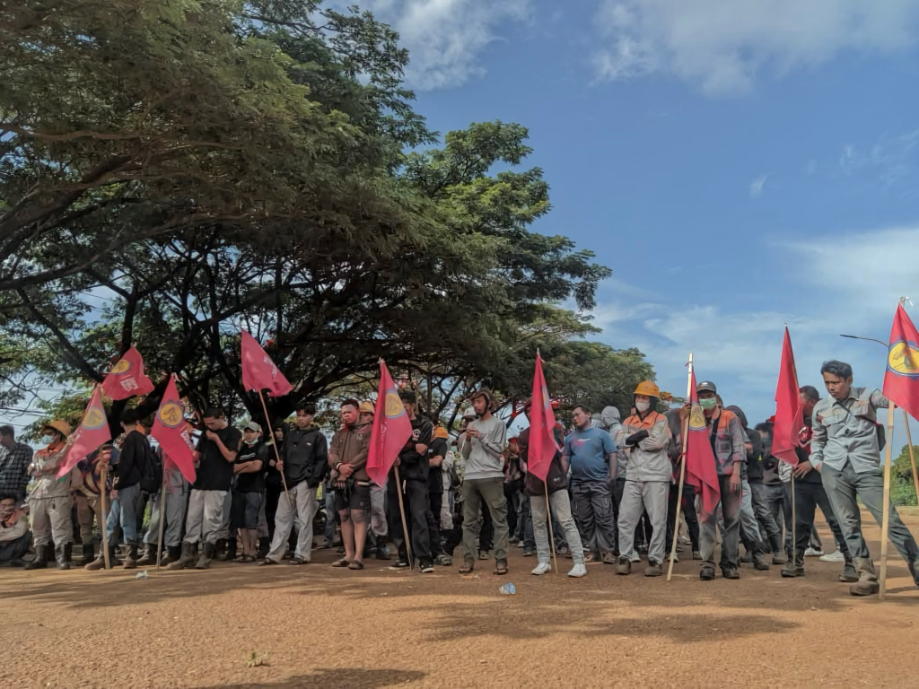 ON STRIKE: Indonesian workers of PT. Huadi Nickel Alloy in Bantaeng Industrial Park (KIBA)