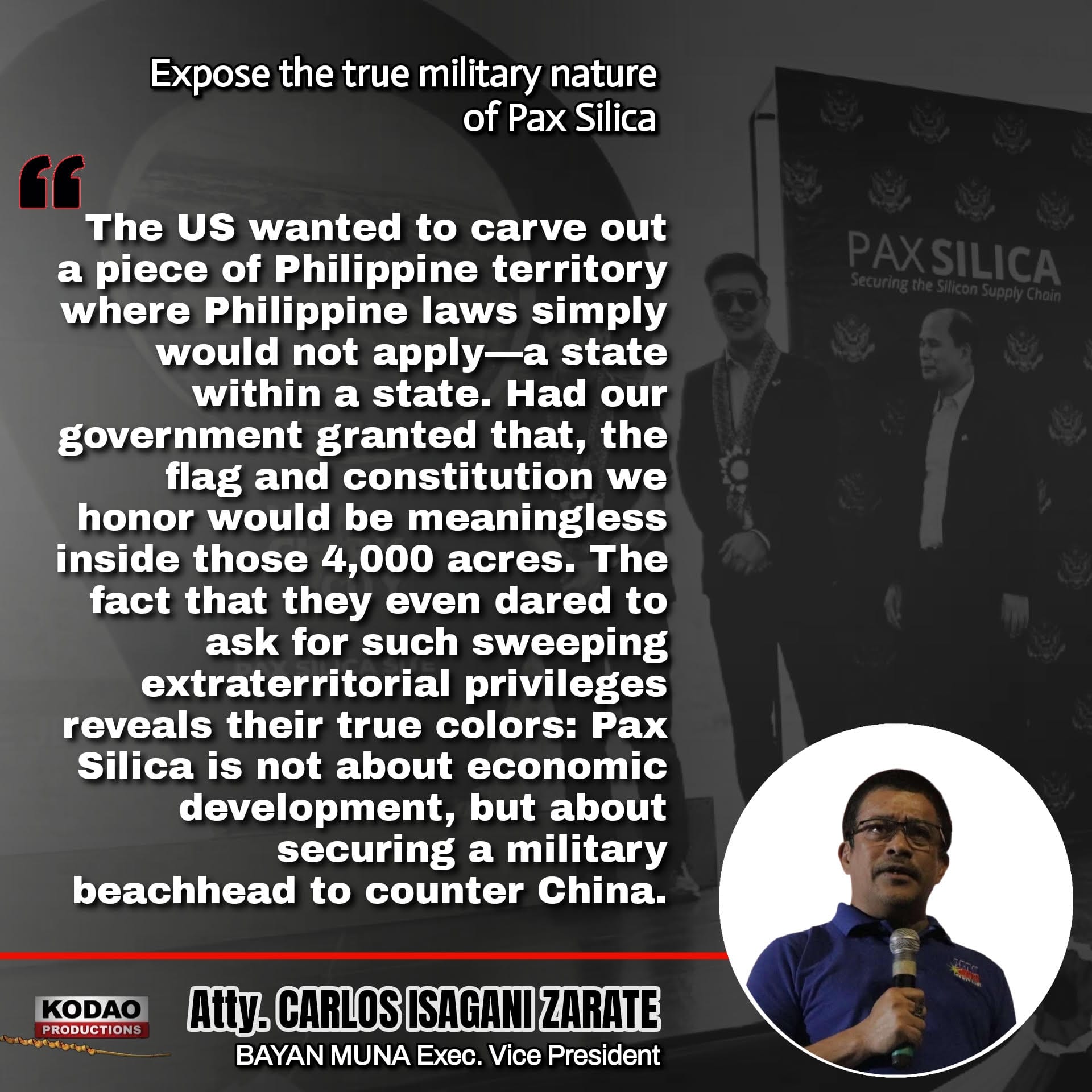 Expose the true military nature of Pax Silica