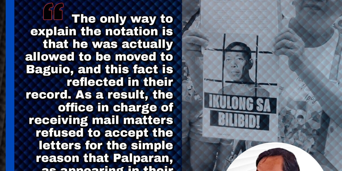 BUCOR must prove if Palparan is still in NBP