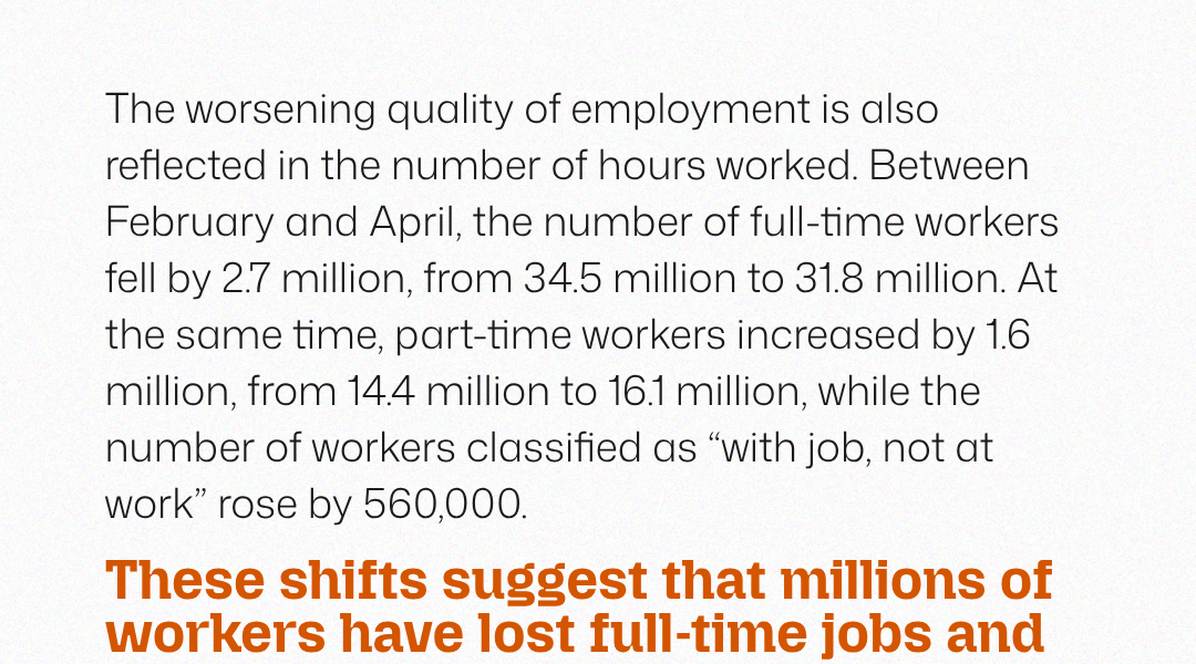 Worsening employment and insufficient wages