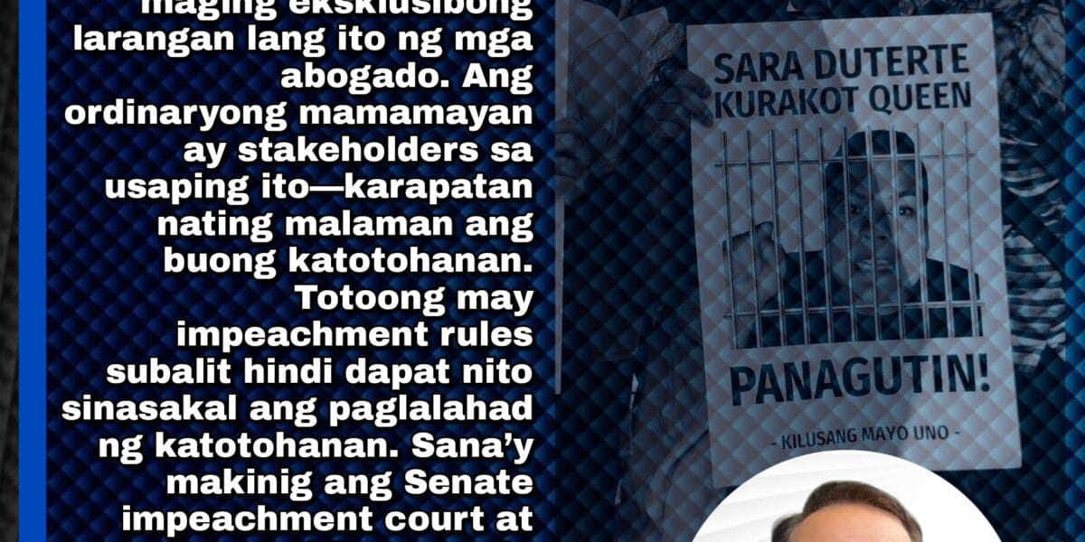 Ilapit ang Impeachment sa Ordinaryong Mamamayan